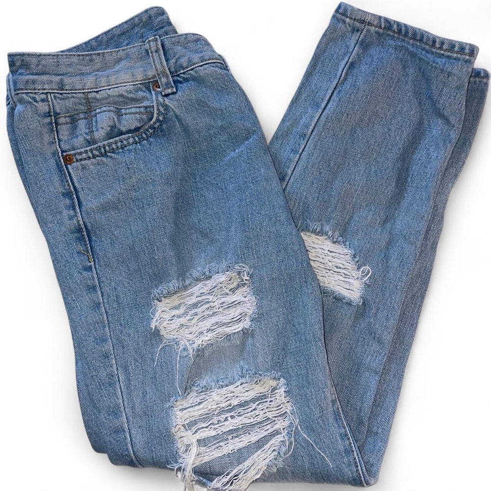 Womens Ffilm Light Blue 
Denim Ripped Jeans Size Small